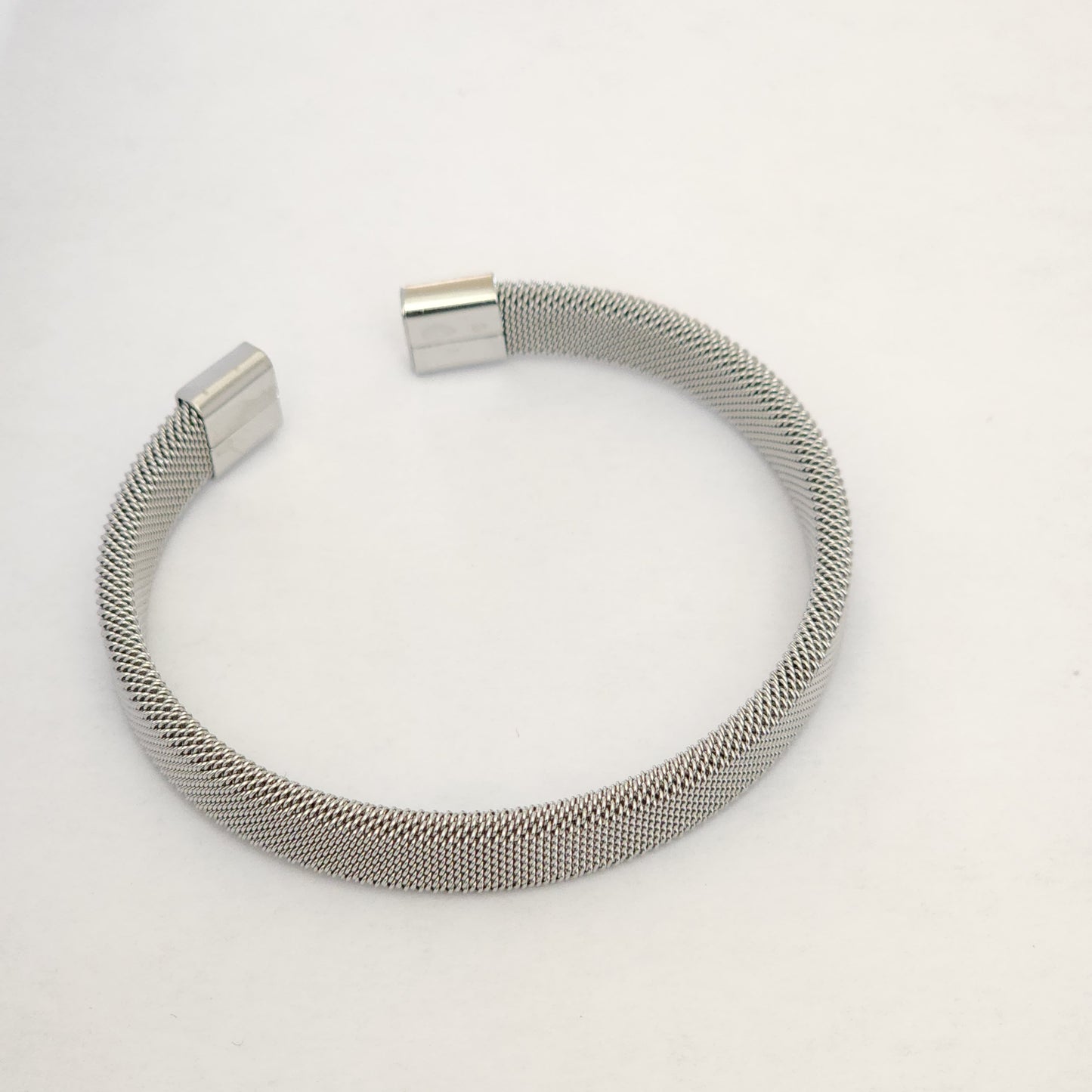 Stainless steel mesh cuff bracelet