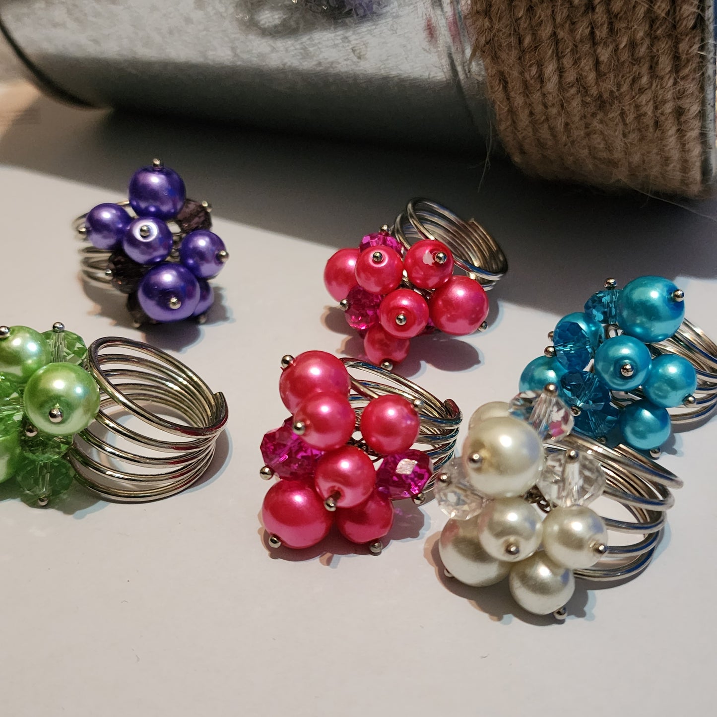 Colorful Beaded Fashion Ring