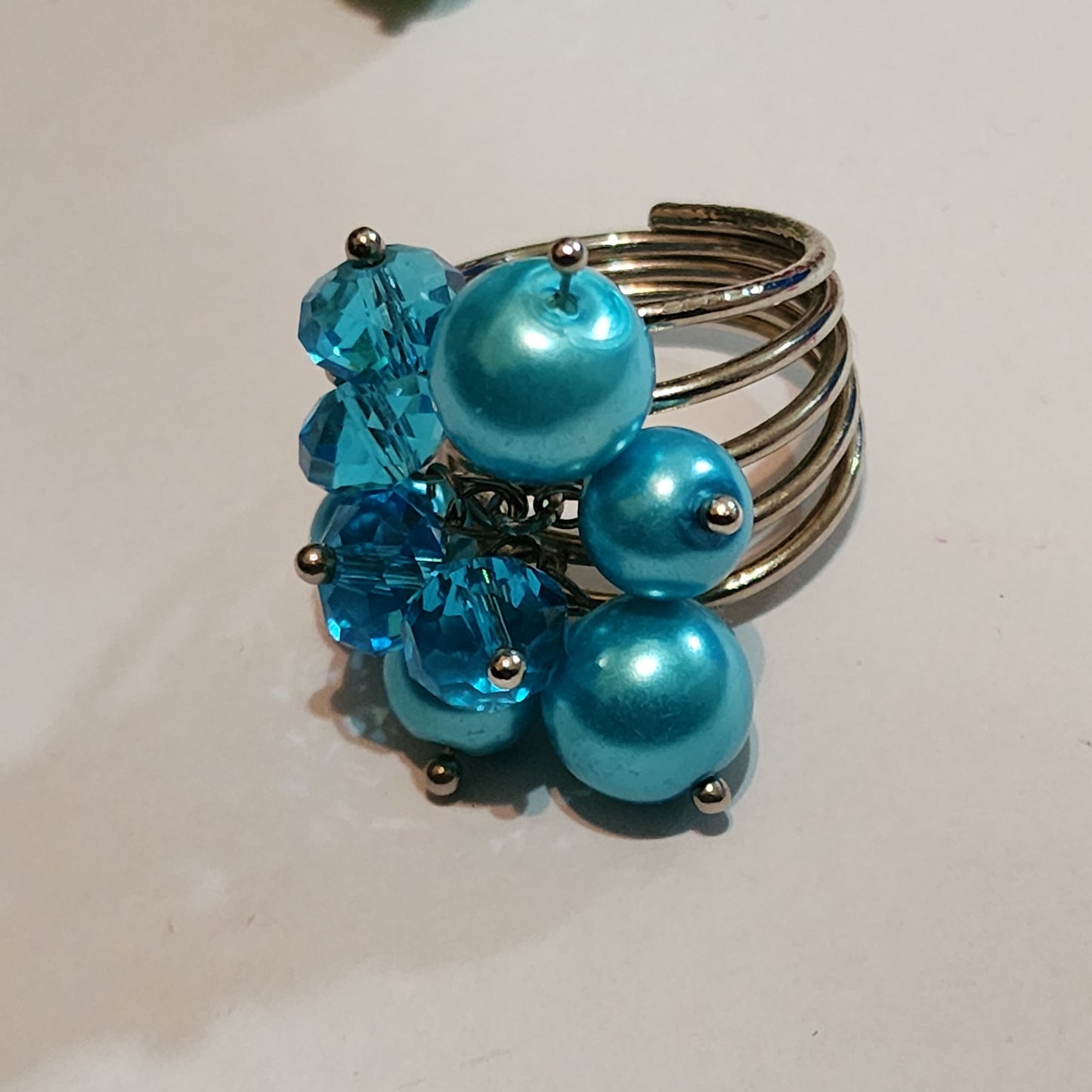Colorful Beaded Fashion Ring