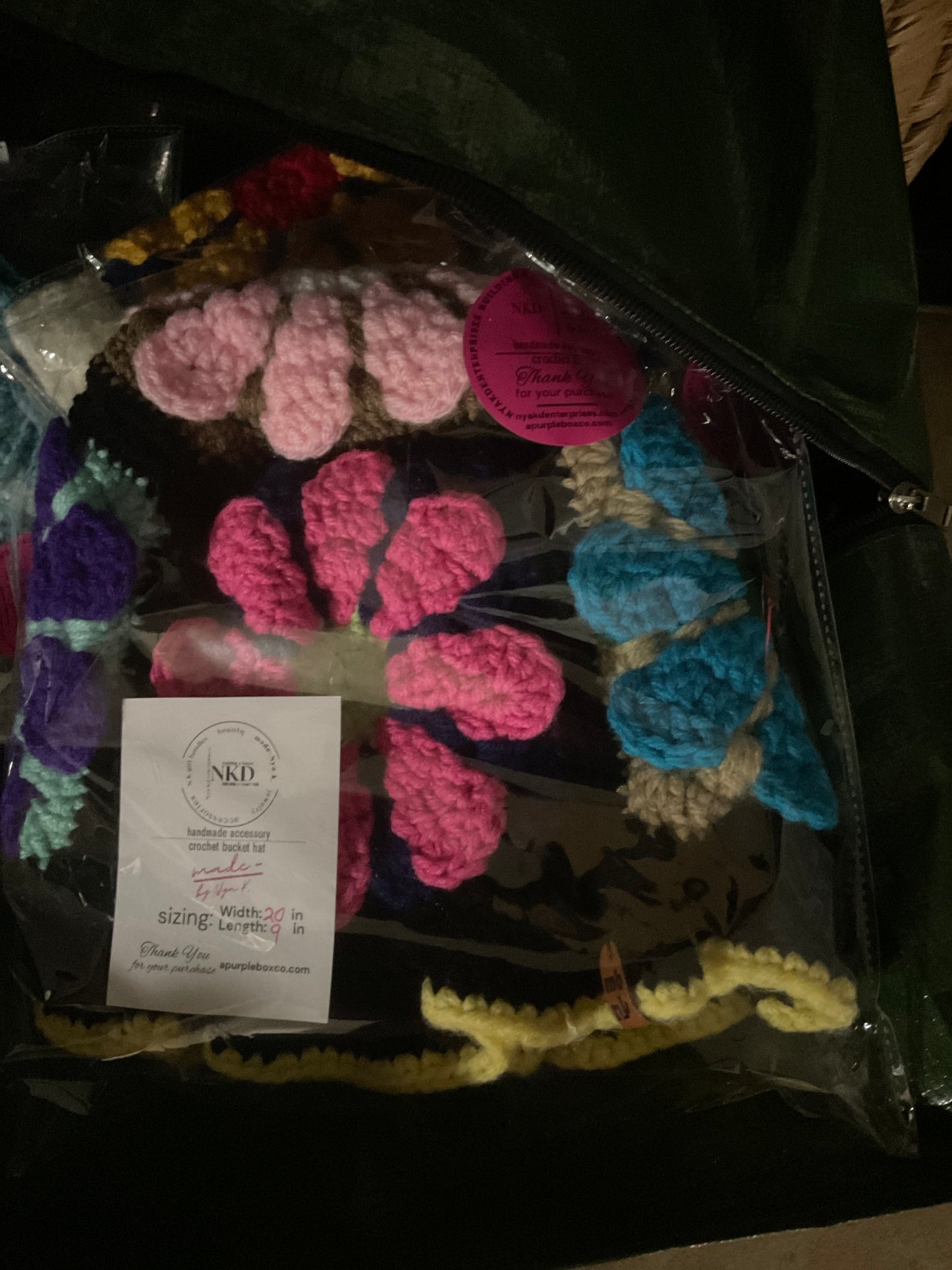 2D flower Crochet bucket hat