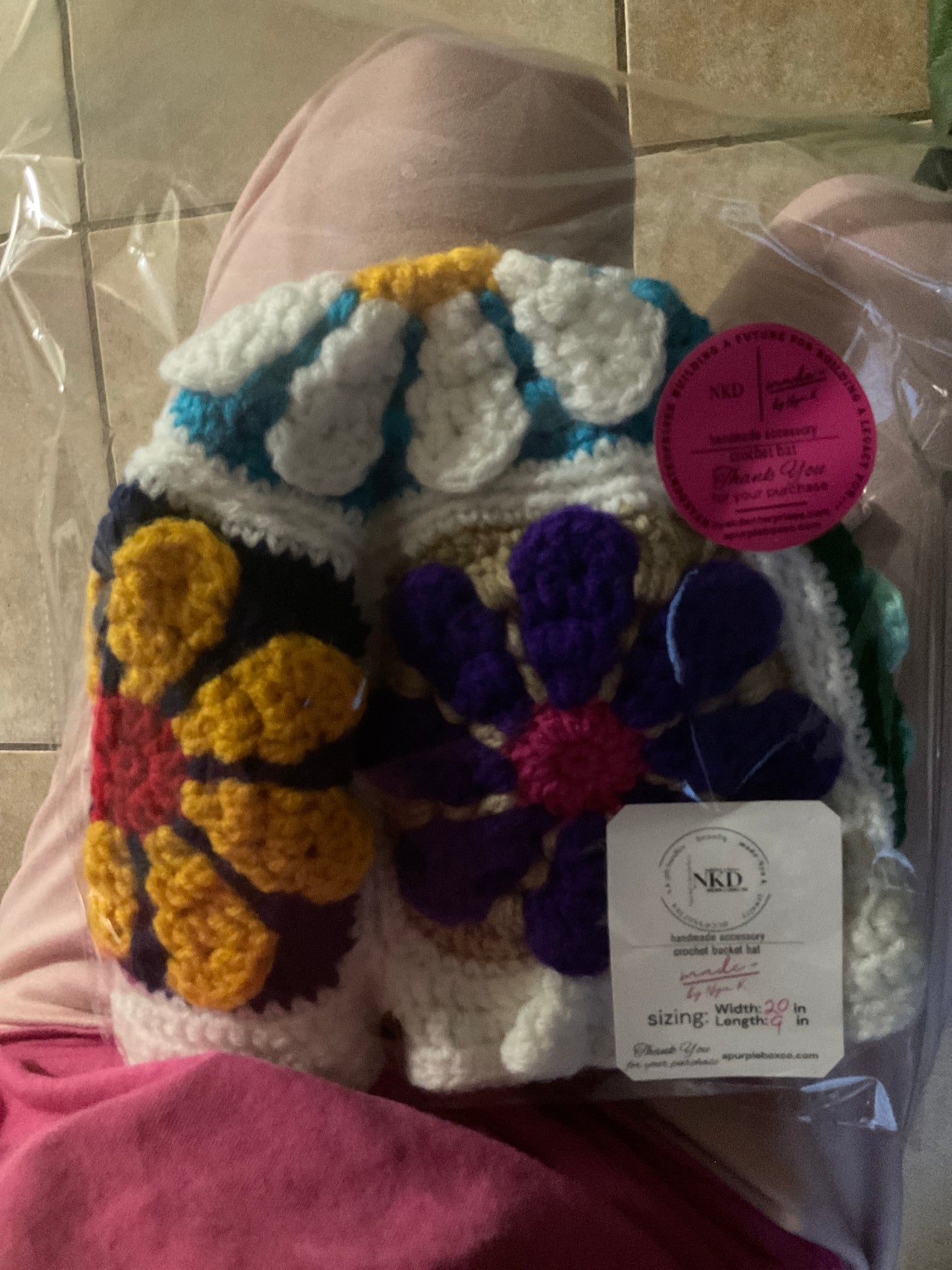 2D flower Crochet bucket hat